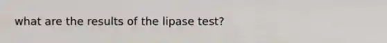 what are the results of the lipase test?