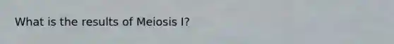 What is the results of Meiosis I?