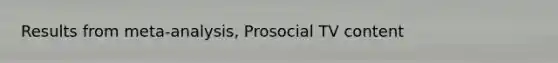 Results from meta-analysis, Prosocial TV content