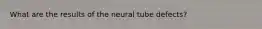 What are the results of the neural tube defects?