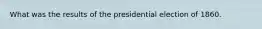 What was the results of the presidential election of 1860.