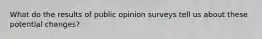 What do the results of public opinion surveys tell us about these potential changes?