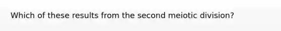 Which of these results from the second meiotic division?