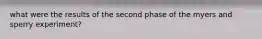 what were the results of the second phase of the myers and sperry experiment?