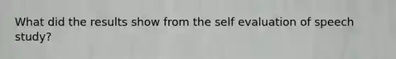 What did the results show from the self evaluation of speech study?