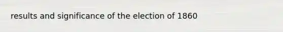 results and significance of the election of 1860