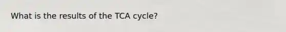 What is the results of the TCA cycle?