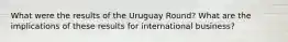 What were the results of the Uruguay Round? What are the implications of these results for international business?