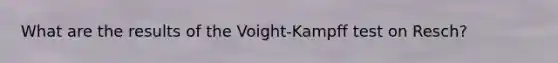 What are the results of the Voight-Kampff test on Resch?