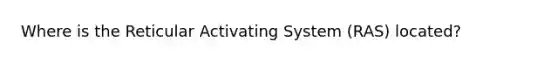 Where is the Reticular Activating System (RAS) located?