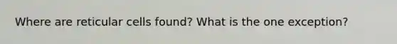 Where are reticular cells found? What is the one exception?