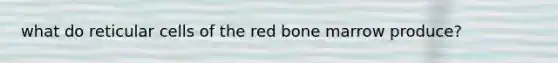 what do reticular cells of the red bone marrow produce?