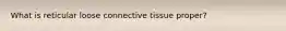 What is reticular loose connective tissue proper?