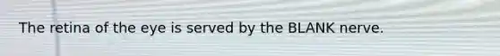 The retina of the eye is served by the BLANK nerve.