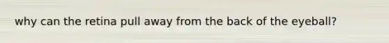 why can the retina pull away from the back of the eyeball?