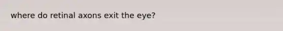 where do retinal axons exit the eye?