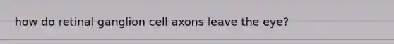 how do retinal ganglion cell axons leave the eye?