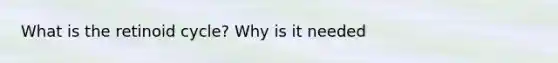 What is the retinoid cycle? Why is it needed