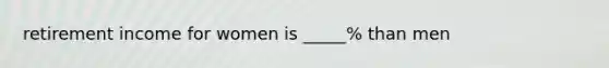 retirement income for women is _____% than men
