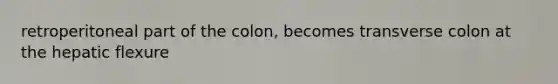 retroperitoneal part of the colon, becomes transverse colon at the hepatic flexure