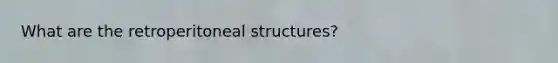 What are the retroperitoneal structures?