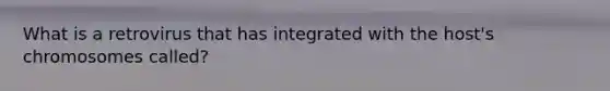 What is a retrovirus that has integrated with the host's chromosomes called?