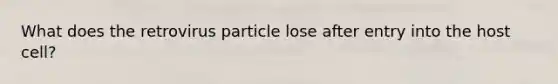 What does the retrovirus particle lose after entry into the host cell?