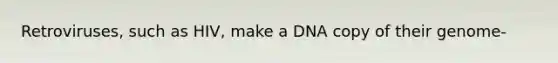 Retroviruses, such as HIV, make a DNA copy of their genome-