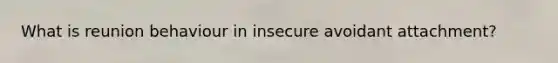 What is reunion behaviour in insecure avoidant attachment?