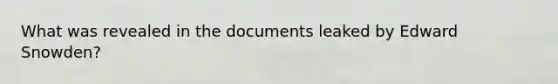 What was revealed in the documents leaked by Edward Snowden?