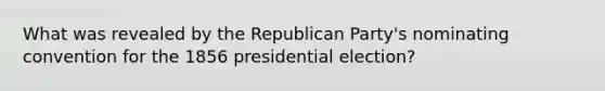 What was revealed by the Republican Party's nominating convention for the 1856 presidential election?