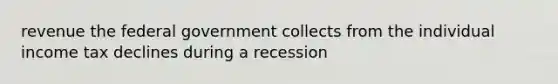 revenue the federal government collects from the individual income tax declines during a recession