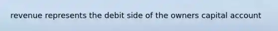 revenue represents the debit side of the owners capital account