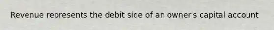 Revenue represents the debit side of an owner's capital account