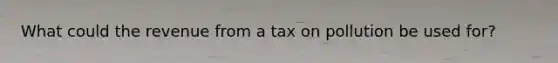 What could the revenue from a tax on pollution be used for?