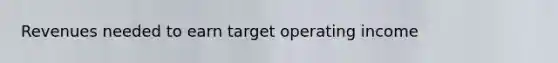 Revenues needed to earn target operating income