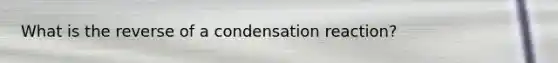 What is the reverse of a condensation reaction?