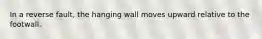 In a reverse fault, the hanging wall moves upward relative to the footwall.