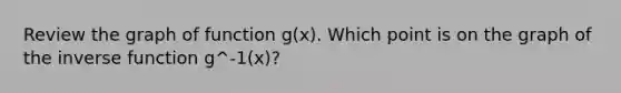 Review the graph of function g(x). Which point is on the graph of the inverse function g^-1(x)?