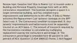 Review topic Question text Silas & Pewter LLC is insured under a Building and Personal Property Coverage Form with an 80% coinsurance requirement. The business occupies a space in a larger commercial building, and has installed many improvements and betterments to the office. If Silas & Pewter activates the Replacement Cost optional coverage on the BPP Select one: A. The Coinsurance condition is suspended. B. Any tenants' improvements and betterments must be separately insured on an ACV basis. C. The amount of insurance required by the Coinsurance condition is calculated by multiplying replacement cost by the coinsurance percentage. D. The coinsurance percentage is amended from 80 percent to 100 percent of ACV. Question 13 ID# 5868123 Points: 1 Not flagged