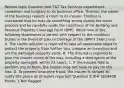 Review topic Question text T&T Tax Services experiences vandalism and burglary to its business office. Thomas, the owner of the business reports a claim to its insurer. Thomas is concerned that he may do something wrong during the claim process and he carefully reads the conditions of his Building and Personal Property Coverage Form (BPP). Which one of the following statements is correct with respect to the condition Duties in the Event of Loss or Damage of the (BPP)? Select one: A. The claims adjuster is required to take all reasonable steps to protect the property from further loss, prepare an inventory and set the damaged property aside. B. The insured is required to give the insurer notice of the loss, including a description of the property damaged, within 24 hours. C. If the insured fails to perform any of them, the insurer may not have to pay for the loss. D. To prevent insurance fraud, the insurer is obliged to notify the police of all losses reported. Question 8 ID# 5829408 Points: 1 Not flagged