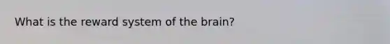 What is the reward system of the brain?