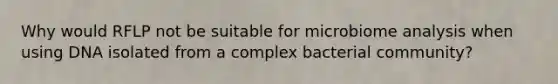 Why would RFLP not be suitable for microbiome analysis when using DNA isolated from a complex bacterial community?