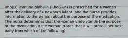 Rho(D) immune globulin (RhoGAM) is prescribed for a woman after the delivery of a newborn infant, and the nurse provides information to the woman about the purpose of the medication. The nurse determines that the woman understands the purpose of the medication if the woman states that it will protect her next baby from which of the following?