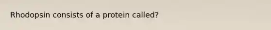 Rhodopsin consists of a protein called?