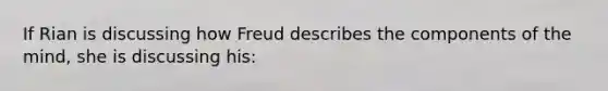 If Rian is discussing how Freud describes the components of the mind, she is discussing his: