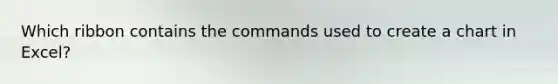 Which ribbon contains the commands used to create a chart in Excel?