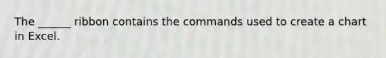 The ______ ribbon contains the commands used to create a chart in Excel.