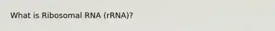 What is Ribosomal RNA (rRNA)?