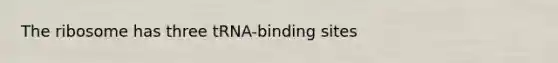 The ribosome has three tRNA-binding sites